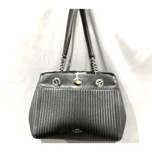 37338  Coach "Edie" Black Quilted Turn-lock Shoulder Bag